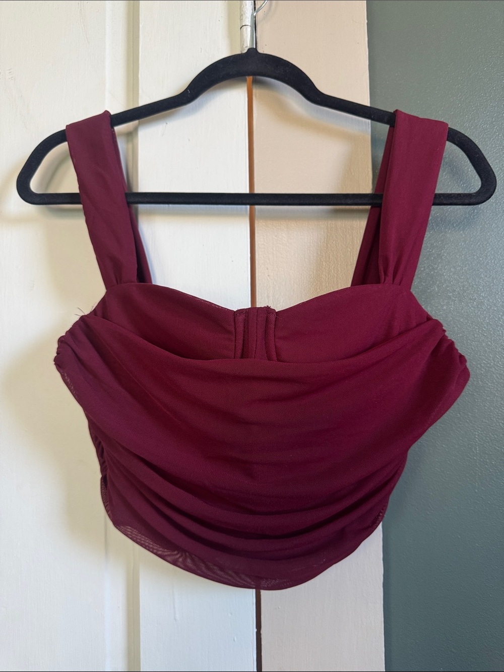 Windsor Wine Ruched Crop Tank